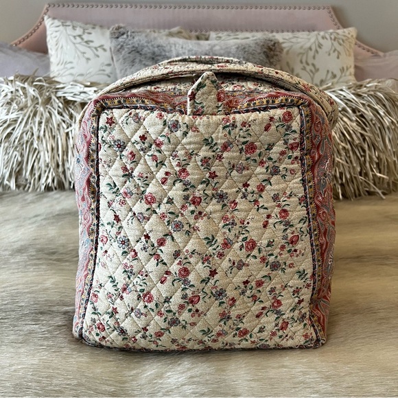Vintage VERA BRADLEY Cream 1985 Large Duffle Bag Pink Floral Cottage Quilted - Picture 8 of 14